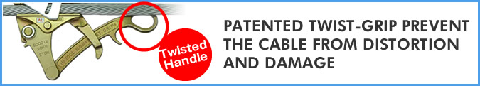 PATENTED TWIST-GRIP PREVENTTHE CABLE FROM DISTORTION AND DAMAGE